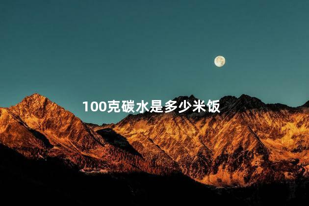 100克碳水是多少米饭