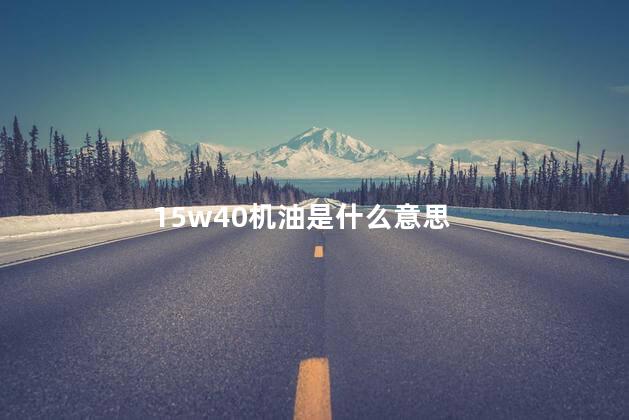 15w40机油是什么意思