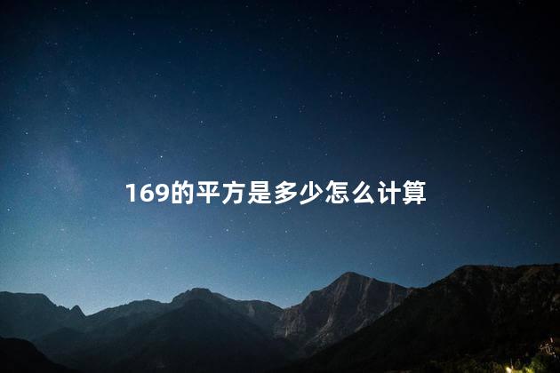 169的平方是多少怎么计算