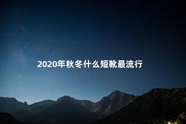 2020年秋冬什么短靴最流行