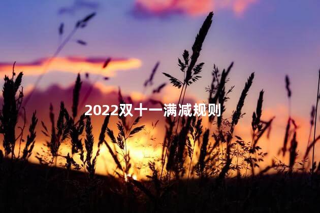 2022双十一满减规则