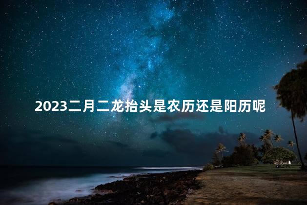 2023二月二龙抬头是农历还是阳历呢