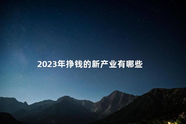 2023年挣钱的新产业有哪些