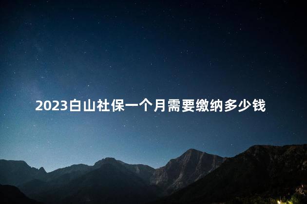 2023白山社保一个月需要缴纳多少钱费用