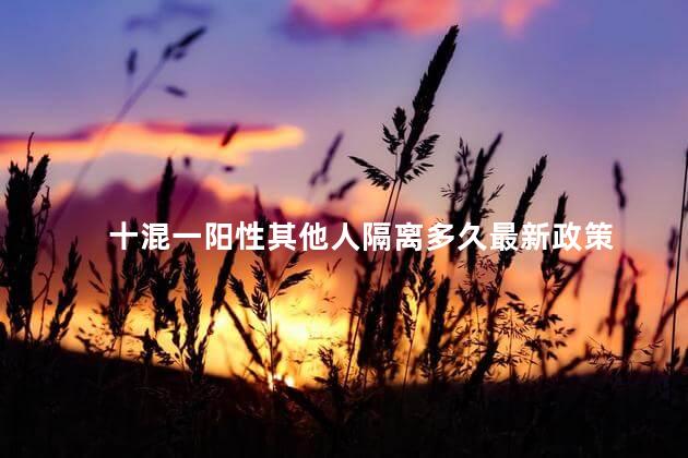 十混一阳性其他人隔离多久最新政策