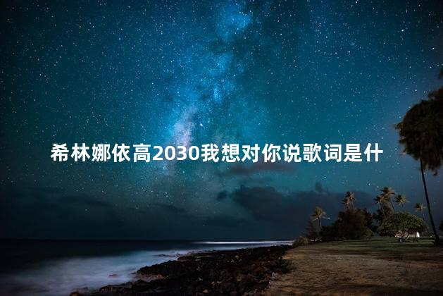 希林娜依高2030我想对你说歌词是什么