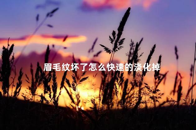 眉毛纹坏了怎么快速的淡化掉